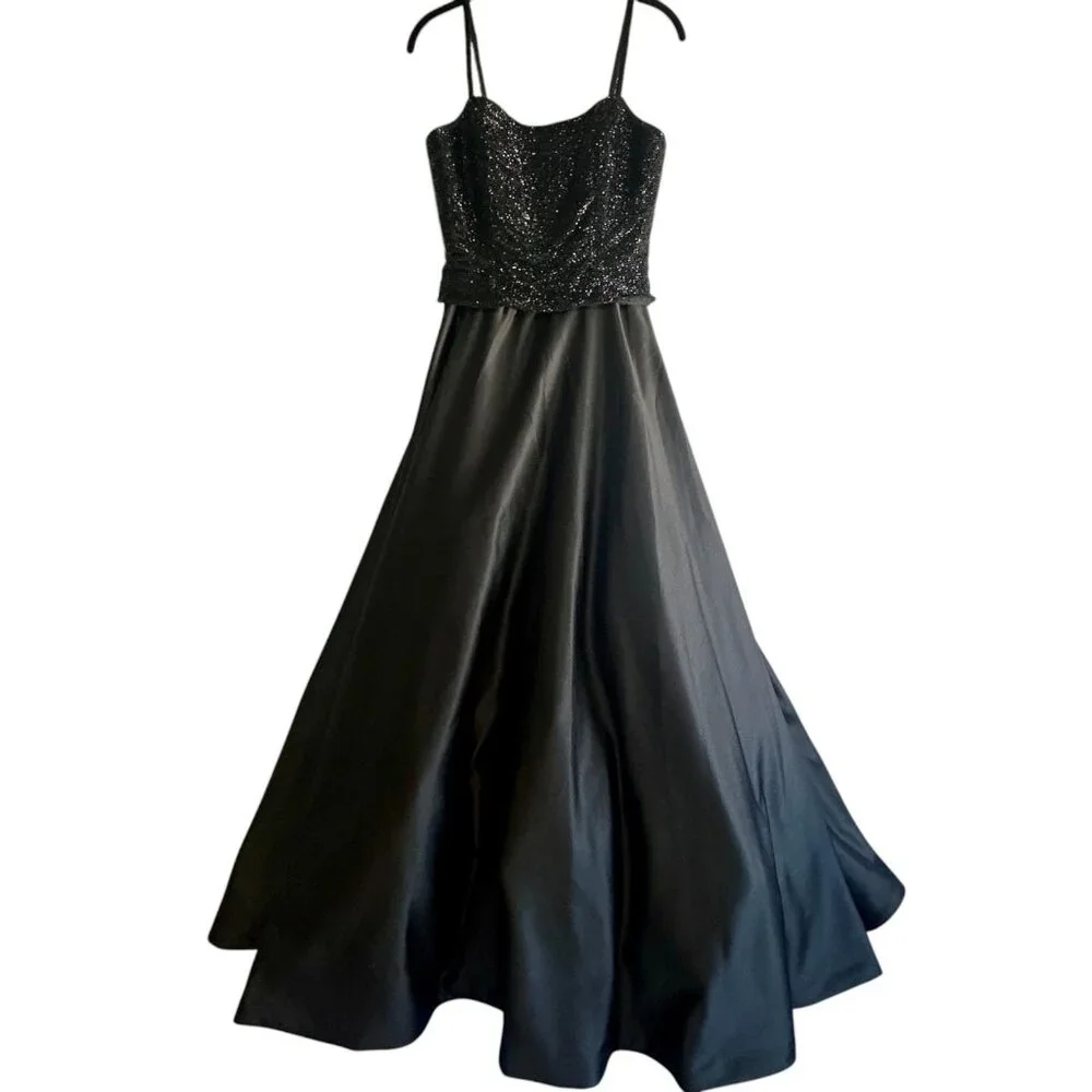 Jovani | Dresses | Jovani Black Formal Ball Gown With Shawl Size 6  Spaghetti Straps Prom Dress